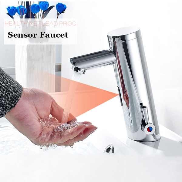 ULGKSD Bathroom Sensor Faucet Hot Cold Battery Power Automatic Hand Touch Sensor Faucets Mixer Tap Para Basin Bathroom