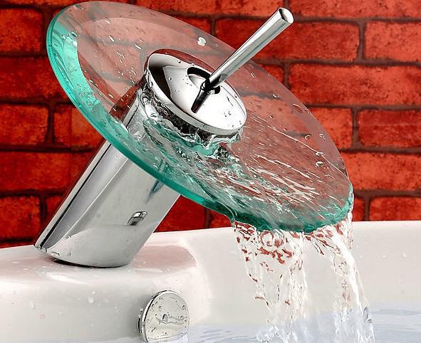 Free Shipping 1pcs* Hot sale WATERFALL FAUCET BATHROOM VESSEL SINK 2C