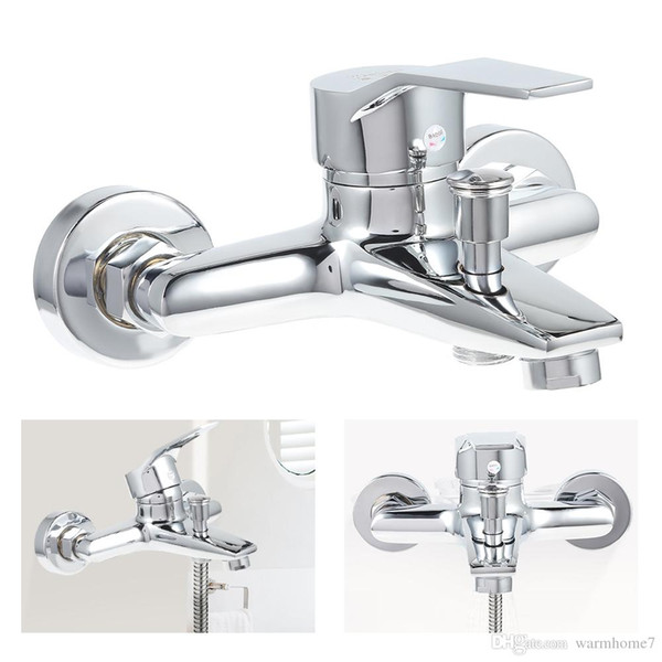 Bathroom Tub Shower Faucet Mount Head Bath Valve Mixer Tap Shower Faucet Chrome Finish Thermostatic Shower Mixer Hot/Cold Water VB