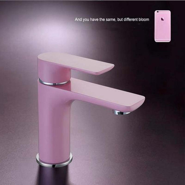 Pink/White/Black Merdeka Brand Brass Basin Mixer Hot Cold Water Control Bathroom Vanity Faucet Single Lever Tapware Deck Mounted