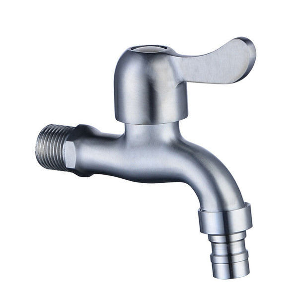 Thickened explosion-proof brushed washing machine faucet 304 stainless steel Anti-rust quick open single cold mop pool faucet