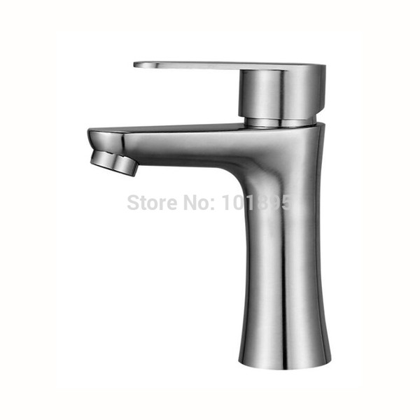 304 Stainless Steel Material Nickel Brushed Deck Mounted Basin Tap