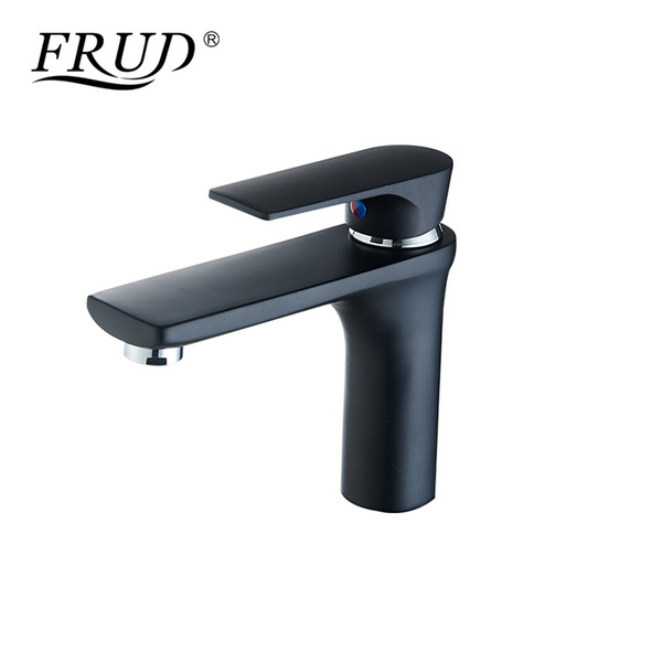 wholesale Single Handle Bathroom Basin Faucets Cold & Hot Mixer Deck Installation Black Colour Water Kitchen Faucet Bath Tap Y10109