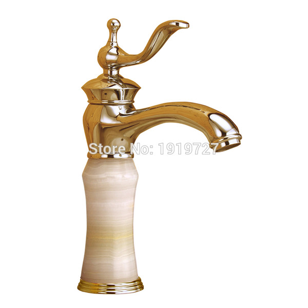 New Design Patented Luxury Copper Hot And Cold Taps Chrome Silver Faucet Marble Body Wash Basin Golden Plates Mixer Tap HSL-0928