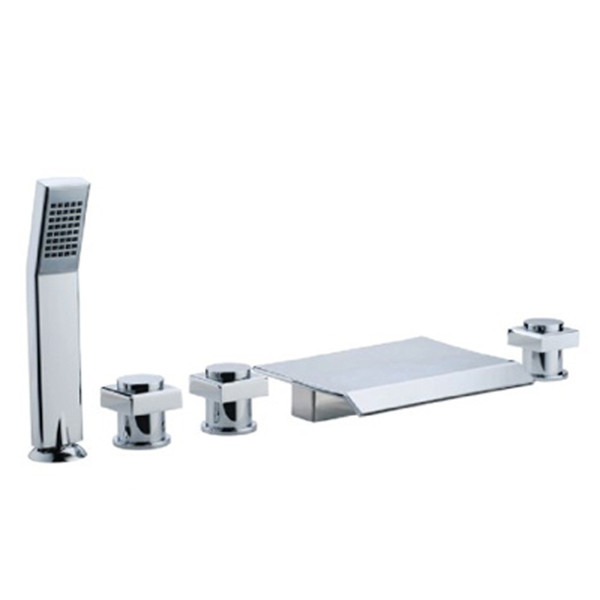 CLOUD POWER Chrome Bathrub Faucets With Brass , Bathroom Basin Deck Mounted Bathroom Sink Faucets/Mixer/Taps Sets