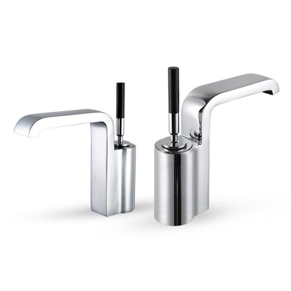 Basin Faucets Bathroom Chrome Finished Brass Modern Sink Mixer Taps Single Lever Unique Design Hot Cold Basin Faucets Torneiras