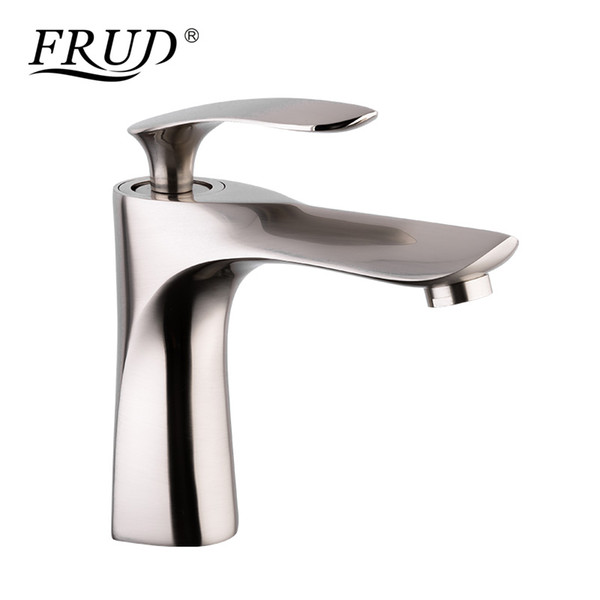 FRUD Basin Faucets Modern Bathroom Mixer Tap Brushed Washbasin Faucet Single Handle Single Hole Crane For Bathroom Taps Y10056