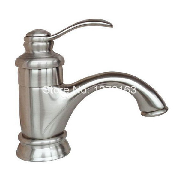 Brushed Nickel Single Handle / Hole Bathroom Vessel Sink Basin Faucet Mixer Water Taps abn008