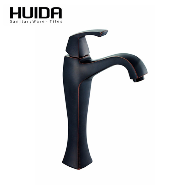 HUIDA bathroom brass basin faucet black antique single hole dual handle deck mounted basin mixer taps HDN1611MG-AK