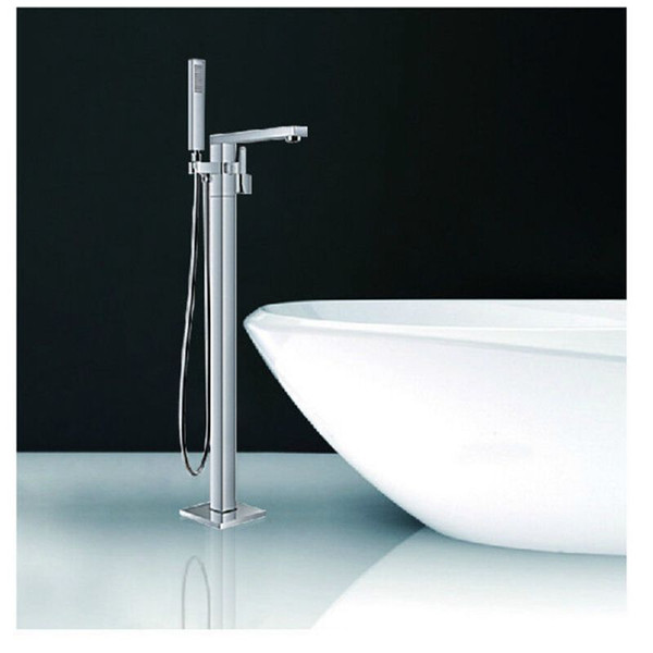 Wholesale And Retail Modern Square Floor Mounted Bathroom Faucet Single Handle Tub Filler Mixer Tap