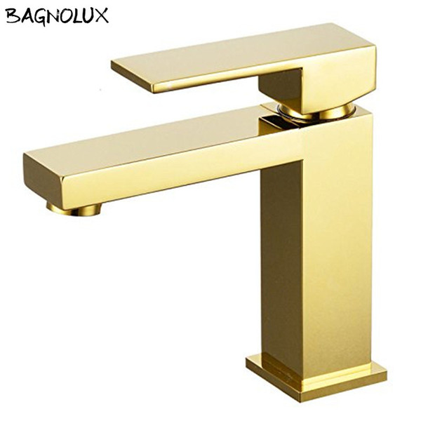 100% Brass Solid Brass Newly Unique Design Wels Bathroom Sink Taps Square Flick Basin Vanity Mixer Tap Gold Bath Sink Faucet