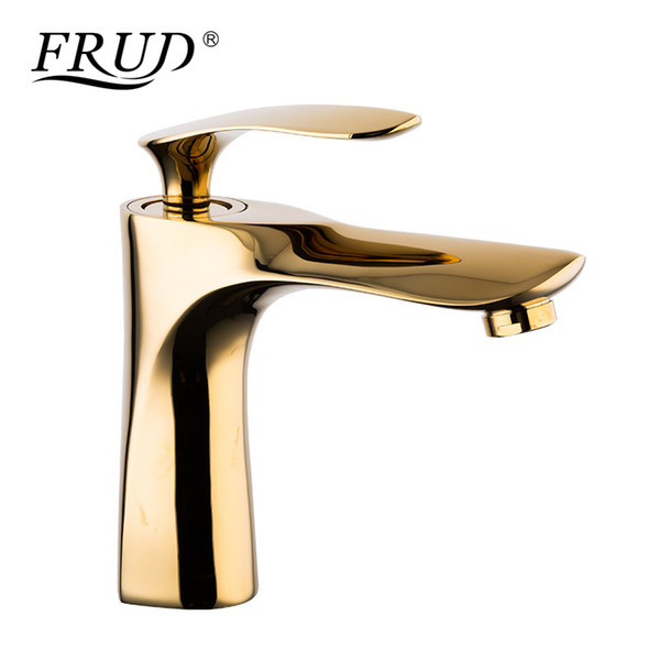 FRUD Single handle Basin Faucets Mixer Bathroom Basin Tap Luxury Golden Basin Mixer Bathroom Hot and Cold Water Sink Taps Y10058