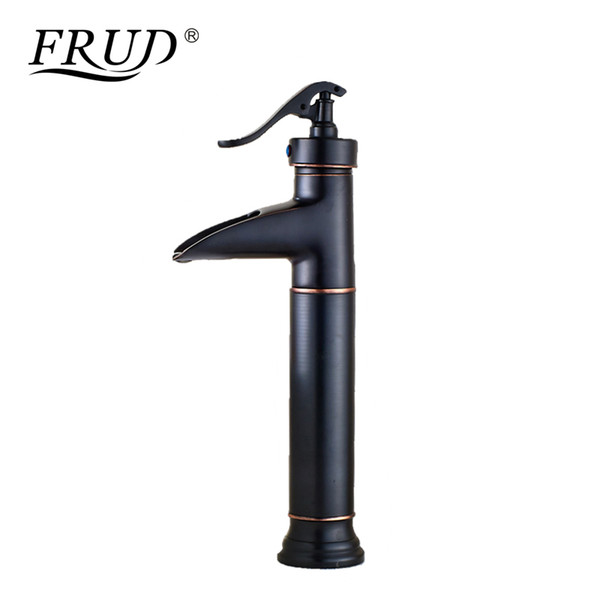 FRUD Wine Glass style Single Lever waterfall Bathroom Basin Faucet Brass Antique Hot and Cold bathroom Sink Mixer Taps Y10080