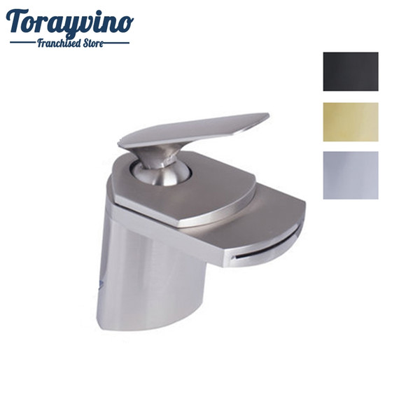 Torayvino Bathroom Faucet Basin Faucet Mixer Waterfall Spout Hot And Cold Mixer Solid Brass Faucets Mixers &Taps Bathroom Faucet