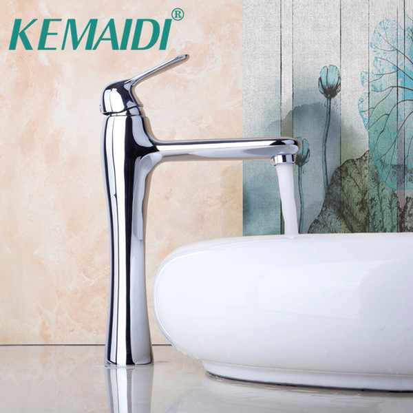 KEMAIDI UK Bathroom Faucet Chrome polished Faucets Basin Sink Mixer Water Tap w/ Single Lever Taps Deck Mounted