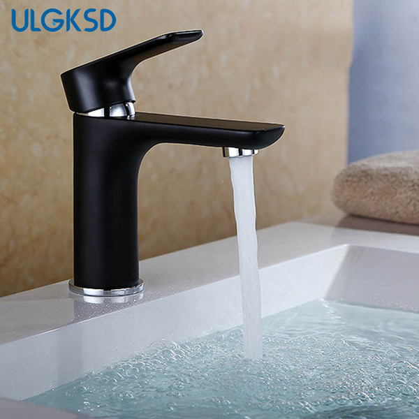 ulgksd bathroom Basin faucet sink faucet bathroom faucet white/ Black paint basin mixer tap brass modern bathroom mixer taps