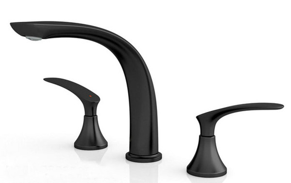 New Style matte Black Brass Wall Mounted Basin Faucet Single Handle Mixer Tap Hot & Cold Wate BF809