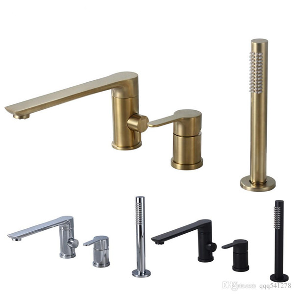 Bathroom Shower Faucet Bath Shower Set Waterfall Bathtub Sink Faucet Water Mixer Sink Taps Brass Chrome & Black & Brushed Gold