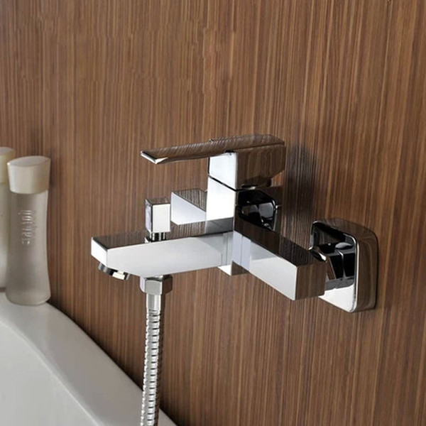 Hotel Bathroom Shower Faucets Bathtub Faucet Mixer Tap With Water Spout Wall Mounted Brass Shower Faucet