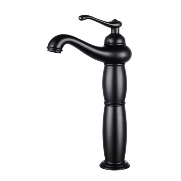 Antique Basin Faucet Brass Oil Rubbed Black Faucet for Kitchen Black Finish Single Handle Hole Deck Mounted Mixer Water Taps