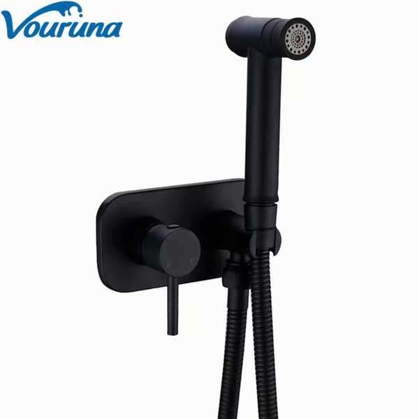 VOURUNA Matte Black Hand Bidet Spray Muslim Shower Portable Shattaf Burinshed/Chrome/Brushed Nickel