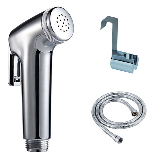 Bathroom Toilet Bath Bidet Sprayer Shower Head Spray Sprinkler Chrome with 1.5m Hose and holder set