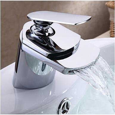 Free shipping [BECOLO] brass basin faucet big mouth waterfall faucet single holder single hole bathroom mixer tap LH-8031