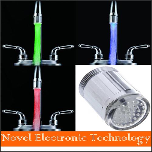 Free shipping New Arrival Three Color Temperature Control LED Light Water Faucet Glow Shower Temperature Sensor