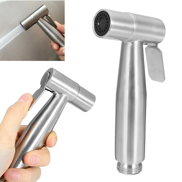 Wholesale 1 PCS Stainless Steel Hand Held Shattaf Toilet Bidet Bathroom Shower Head Sprayer Tool for Bathroom Clean Hand Hold Bidet