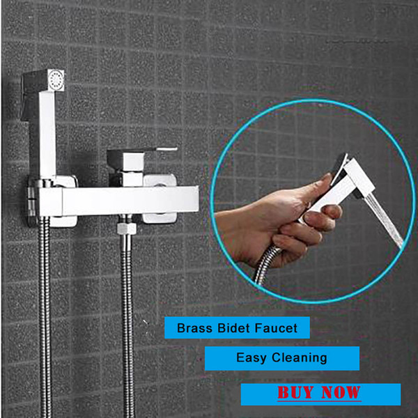 New Arrival Toilet Shower Bidet Faucet Brass Chrome Hot And Cold Armatur Wall Mounted Spray Shattaf Cleaning Shower