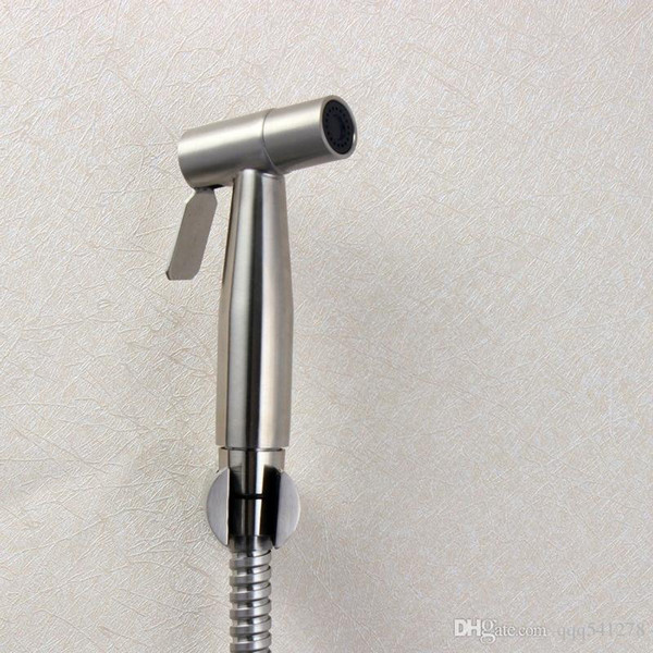 Brushed Nickel Stainless Steel Toilet Handheld Diaper Sprayer Shower Shattaf Bidet Spray Douche Kit Jet Hose Holder