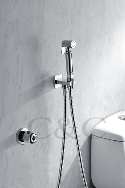 Wall Mounted Chrome Plating Thermostatic Handheld Multifunctional Shattaf Bidet Sprayer Gun A2007D