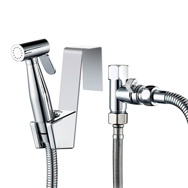 Toilet Bidet Sprayer Set Stainless Steel Bathroom Chrome Bidet Shower Sprayer 1/2