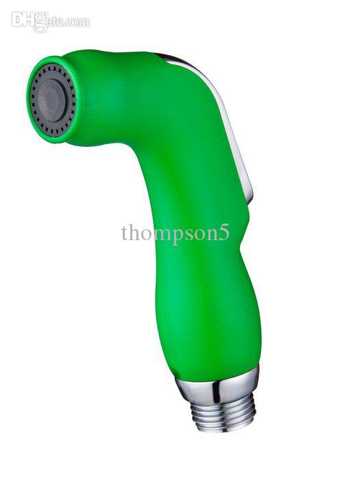 100pcs green Bathroom Handheld Shattaf Head Toilet Muslim Plastic Shower Nozzle Cleaning Wash Resin Diaper sprayer Gun TS15 Free Shipping