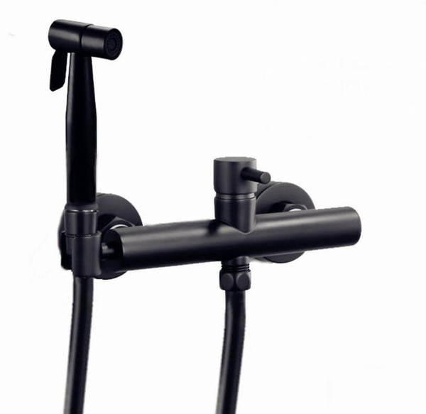 matte black small shower spray cold and hot water mixed set Bidet bidet shower black pvc shower torneira mixer BD090