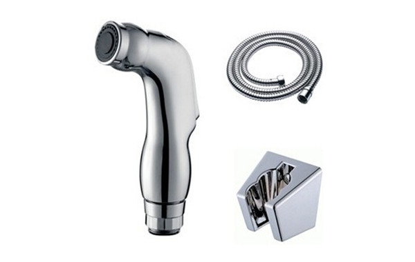 Bathroom Toilet ABS Bidet Sprayer Handheld Head Wall Bracket Holder Stainless Steel 1.5M Hose Chrome Finish Douche Shattaf Spray Shower Set