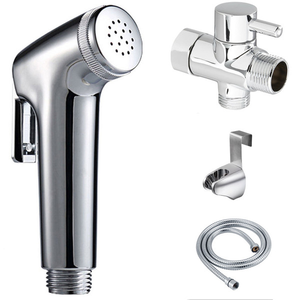 Free SHipping Toilet Bathroom Women's Handheld Portable bidet KIT Diaper Sprayer SET Shattaf head+hose+ wall holder+7/8