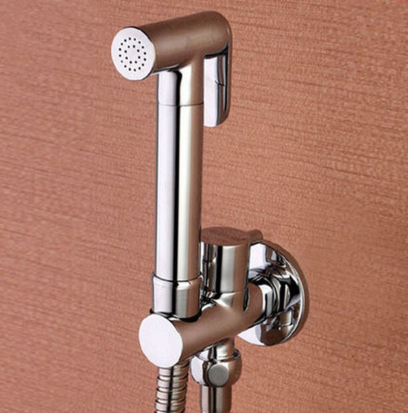 copper chrome Toilet copper Hand Held Bidet Spray Shower Head Douche Kit Shatta Copper Valve Bathroom Bidet sprayer Jet water tap BD121