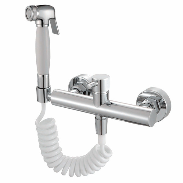 brass copper bathroom Toilet Bidet Spray Hot & Cold Mixer Valve with Hose, Handheld Bidet , Portable Hand Held Bidet water Shower Set BD444