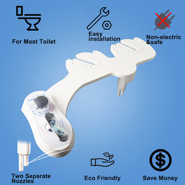 Single Cold Non-Electric Bathroom Toilet Bidet Water Sprayer Washing Cleaning Flusher Nozzle Toilet Seat Bidet Attachment,AMI930