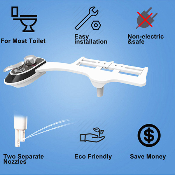 Bidet AMI6/9 SERIES- Self Cleaning Nozzle - Fresh Water Non-Electric Mechanical Bidet Toilet Attachment,AMI69