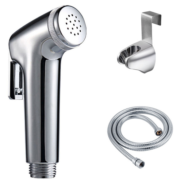 Chrome ABS Bidet Hand Sprayer Toilet Shower Head Bidet Sprayer Head 3pcs Hanger holder And hose set