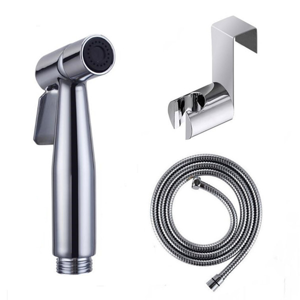 Quality 3pcs Set 304 Stainless Steel Hand Held Toilet Bidet Shower Sprayer Diaper Sprayer Shattaf with Hose & Basket Holder