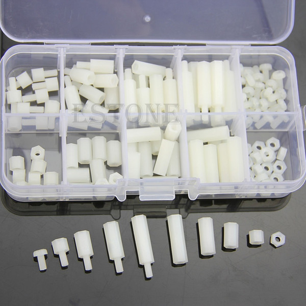 Free Shipping M3 Nylon Hex Spacers Screw Nut Assortment Kit Stand off Plastic Accessories Set order<$18no track