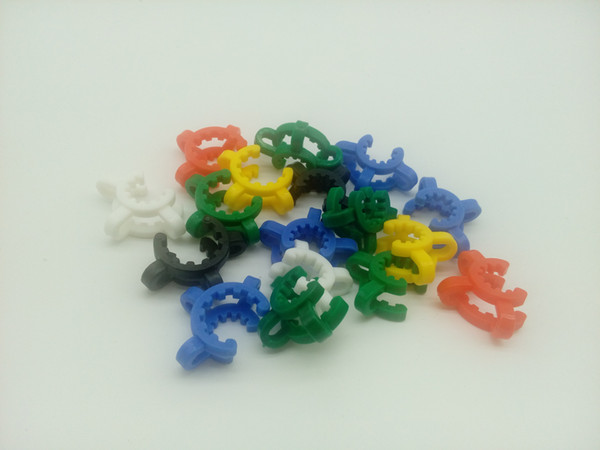 factory outlet 10pcs plastic glass water smoking color pipe clip Lab keck clamps for Glass Water Bongs Accessories