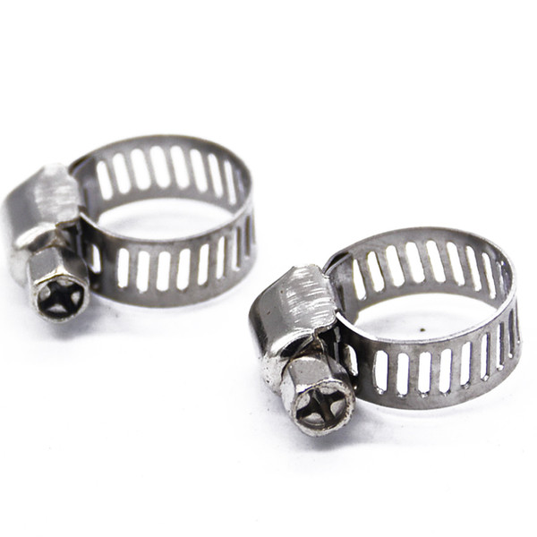 Multi Size 100pcs Pipe Clamps Genuine Stainless Steel Hose Clips Fuel Hose Pipe Clamps Worm Drive Durable Anti-oxidation Fastener