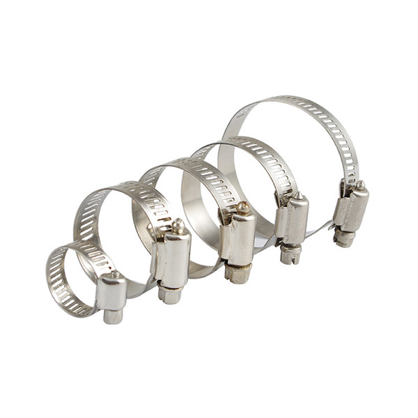 6pcs Stainless Steel Adjustable Drive Hose Clamp Fuel Line Worm Size Clip Multi Size 32-44mm Hoop Hose Clamp Hot Sale Fuel Hose Pipe Clamps