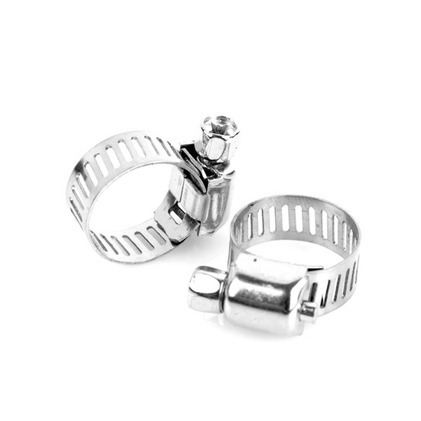 100pcs Multi Size Fuel Hose Pipe Clamps High Quality Screw Worm Drive Hose Clamp Stainless Steel Hose Hoop Pipe Clamp Clip Fastener