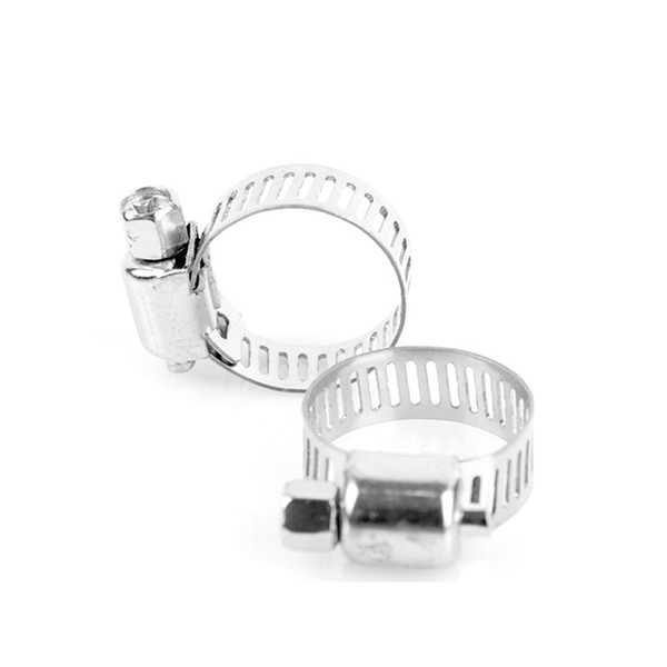 Multi Size 100pcs Screw Worm Drive Stainless Steel Adjustable Drive Hose Clamp Fuel Line Worm Size Clip Hoop Hose Clamp Hot Sale