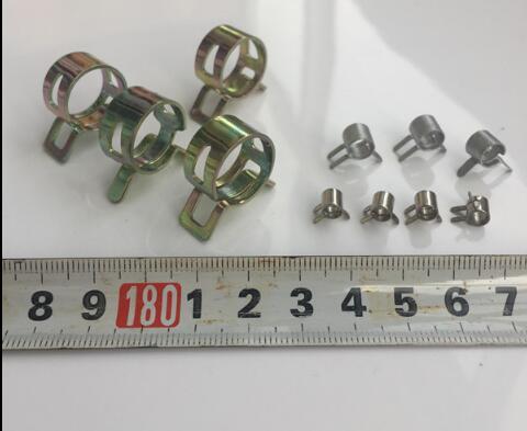 10PCS 4mm to 25mm Hand to knead Spring Clip Manganese steel Pipe Clamp Hose Hoops Automotive Tubing Elastic Clamp Pipe Card Holder